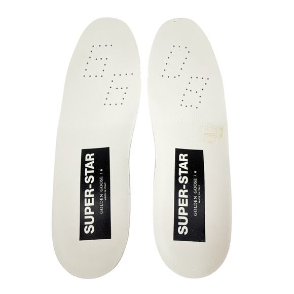 GOLDEN GOOSE Super-Star Silver Glitter Sneakers in Silver, White, & Taupe 37 - Picture 13 of 14